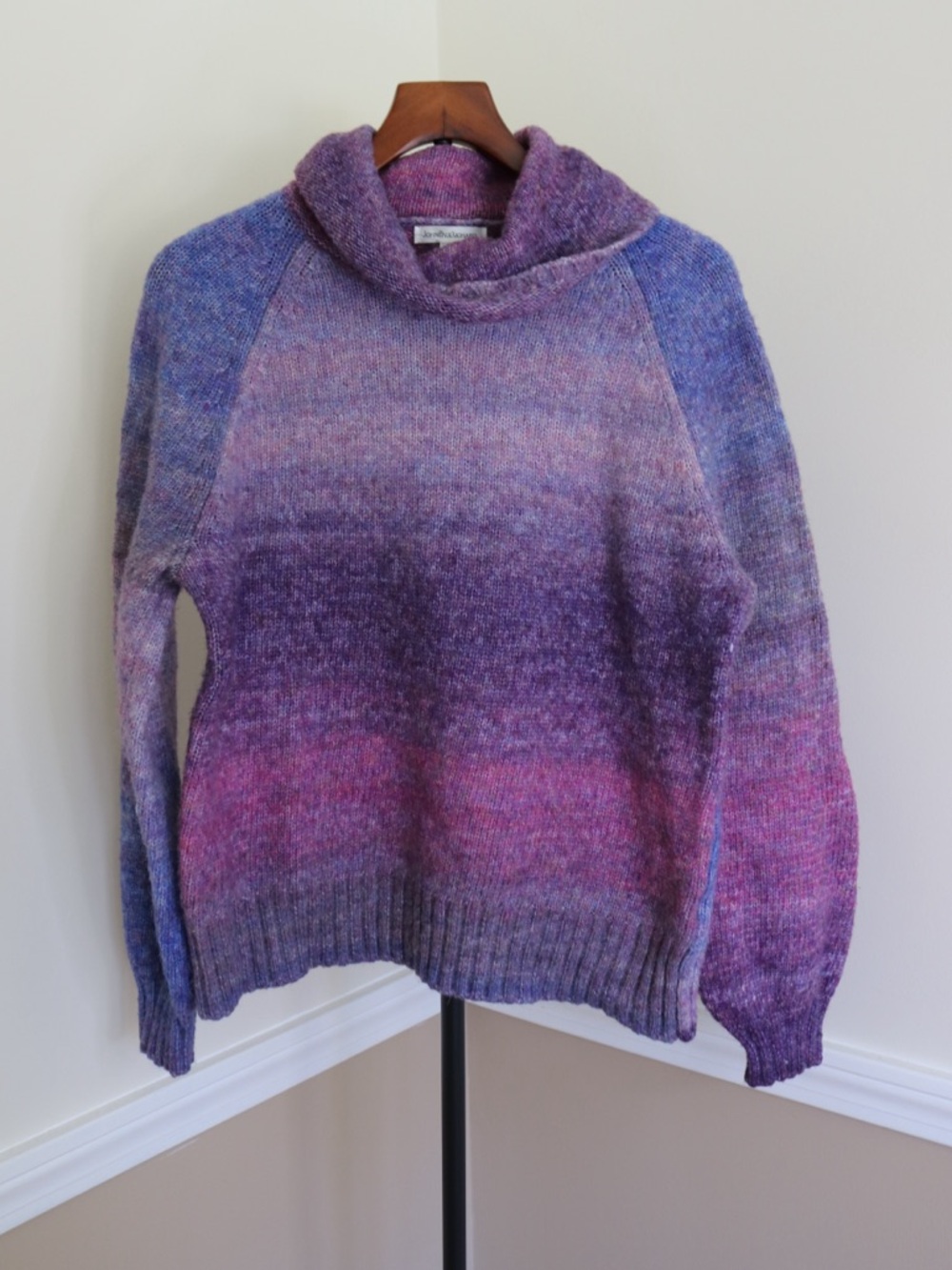 JohnPaulRichard Purple Ombre Cowl Neck Sweater